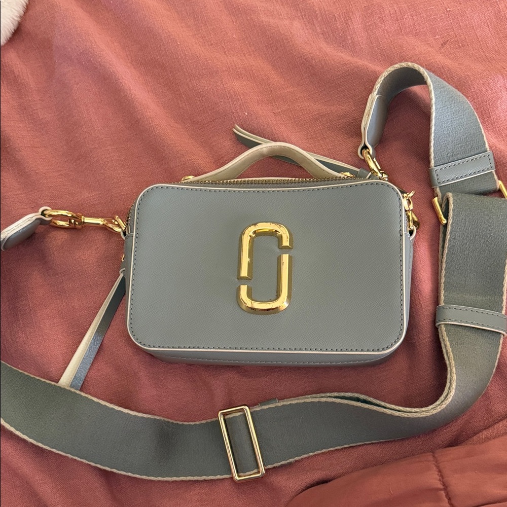 Marc Jacobs Grey Snapshot Camera Bag with Gold Hardware
